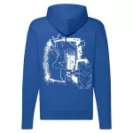 jd sveter na zips s modrým obrysom s bielym vzorom