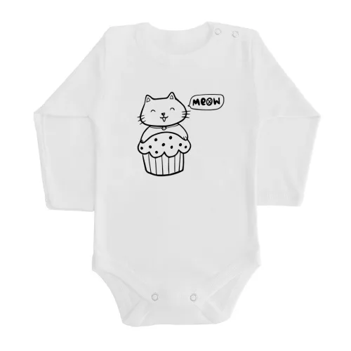 cookie mačiatko biely biely dlhý rukáv