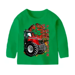   zelené detské tričko s dlhými rukávmi s potlačou massey ferguson