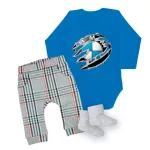 bmw modrá dlhý rukáv dojčenské body, nohavice a ponožky
