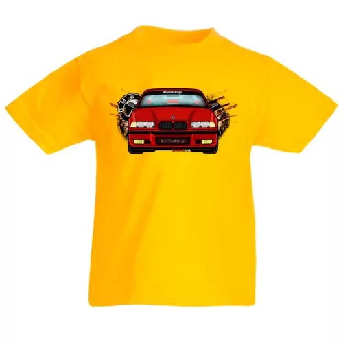 bmw e36 žlté detské tričko