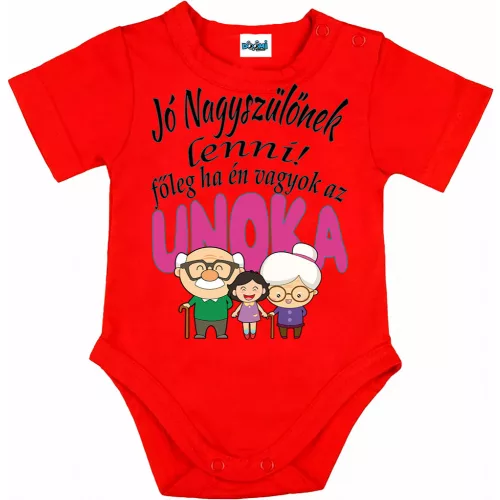 je dobré byť starým rodičom! detské body dievčenské červené