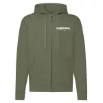 pulóver na zips dutra so zeleným obrysom biely vzor