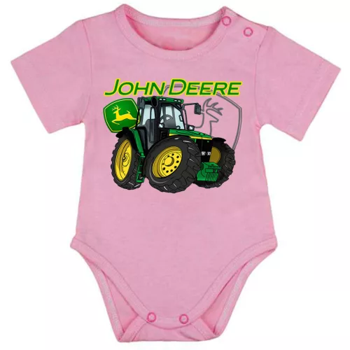 zelená traktorová ružová body pre bábätká krátky rukáv