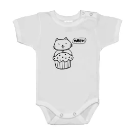 cookie mačiatko bábätká telo s krátkym rukávom biely