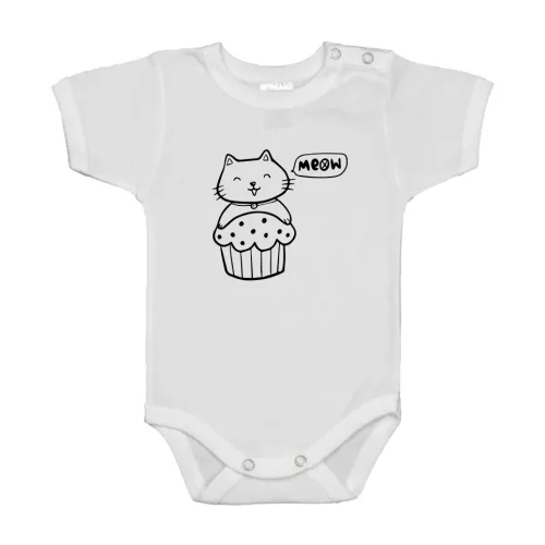 cookie mačiatko bábätká telo s krátkym rukávom biely