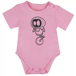 robot krátky rukáv body pre bábätká ružová