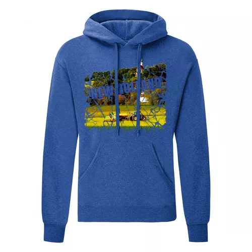 new holland working hoodie modrá