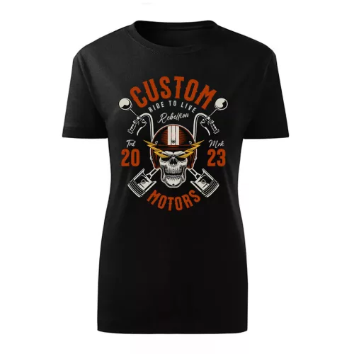 custom motorcycle dámske tričko čierne