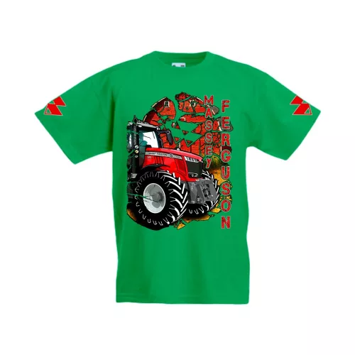 detské tričko massey ferguson s potlačou zelené