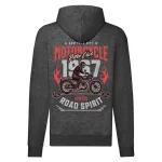motorcycle road spirit motorcycle mikina na zips, sivá