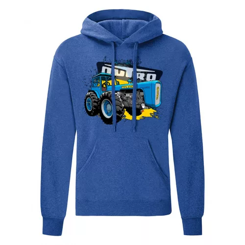 sveter dutra s kapucou - modrý