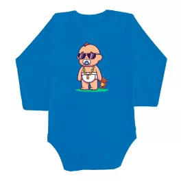 cool bábätká bábätká telo s dlhými rukávmi modrá