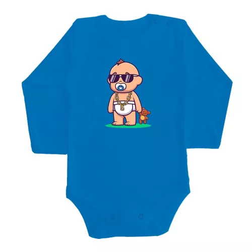 cool bábätká bábätká telo s dlhými rukávmi modrá