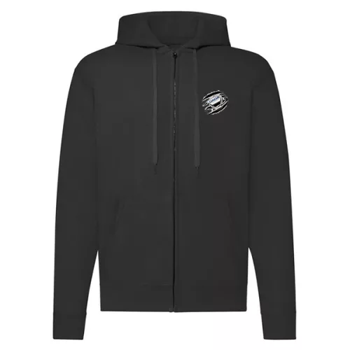 dacia čierny sveter s kapúcou na zips