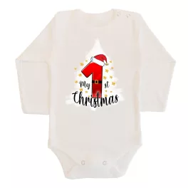 my 1st christmas body pre bábätká dlhé rukávy