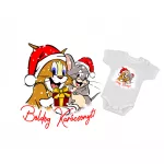 veselé vianoce body pre bábätká mačka a myš