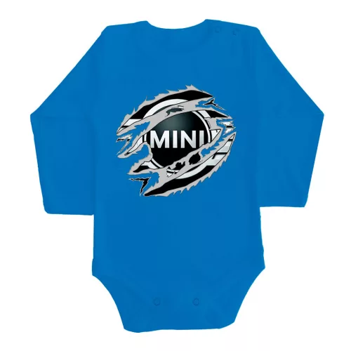 mini modré dojčenské telo s dlhým rukávom