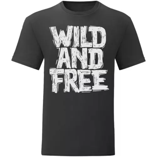 wild and free čierna tričko