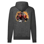 mtz 50 tmavosivý sveter s kapucou na zips