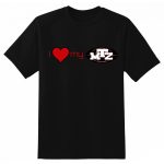 milujem svoj mtz! čierne tričko s krátkym rukávom