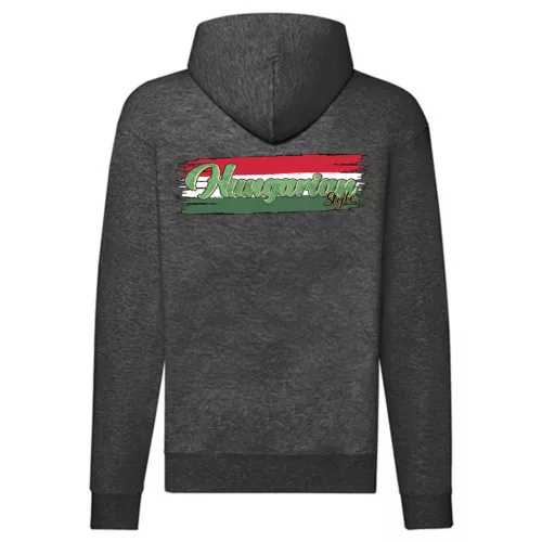 maďarský sveter na zips (tmavošedá)