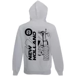 new holland šedý kruhový sveter na zips s bielem vzorom