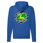 zelené logo traktor zips modrá mikina