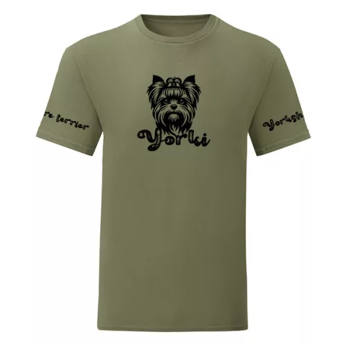 zelené pánske tričko yorkšír veľký vzor