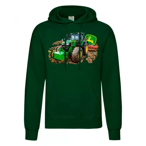 zelený traktor do práce sveter s mikinou zelený