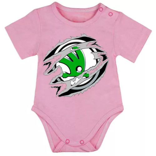 skoda ružová dojčenské body krátky rukáv