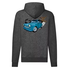 trabant 601 mikina na zips tmavo sivá