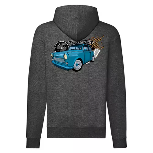 trabant 601 mikina na zips tmavo sivá