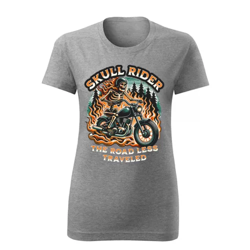 skull rider motorcycle dámske tričko sivá
