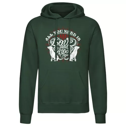 all you need is…zelená sveter s klokaním vreckom