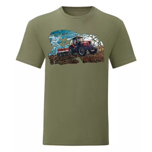 massey ferguson v práci zelená tricko
