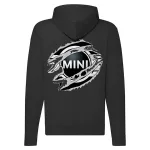 čierny svetr s kapúcou s mini zipsom