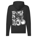 mtz50 čierny sveter na zips s bielym vzorom