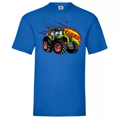 tričko claas axion tractor modrá