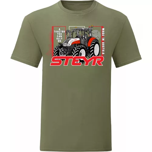 tričko s zelený traktorom steyr