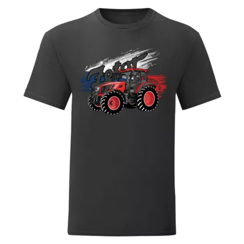 čierna tričko s motívom traktora zetor c. 170