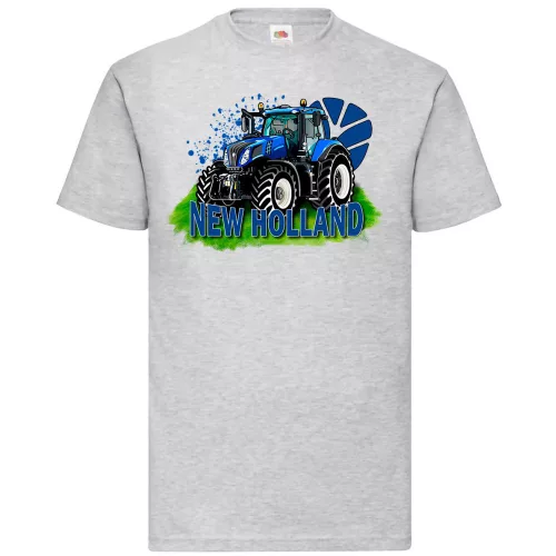 nové tričko holland tractor šedé