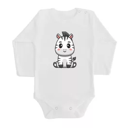 zebra dlhý rukáv body pre bábätká biela