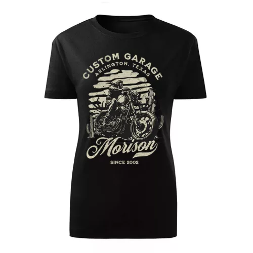 custom garage motorcycle dámske tričko čierne