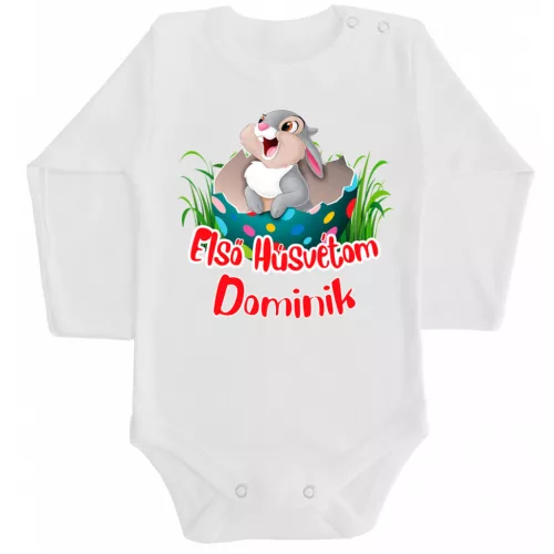 moje prvé veľká noc! body pre bábätká dlhý rukáv biely