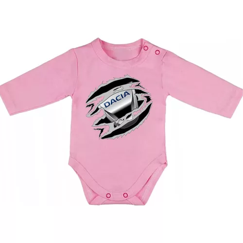 dacia ružové dojčenské telo s dlhým rukávom
