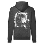 jd tmavosivý sveter na zips s bielym vzorom