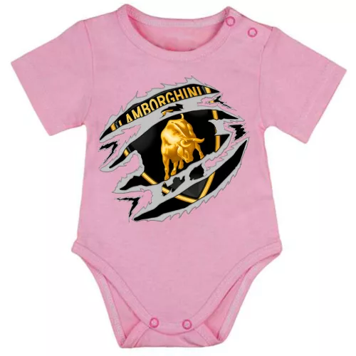lamborghini ružové dojčenské telo s krátkymi rukávmi