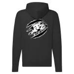 čierny svetr s mikinou s logom mtz