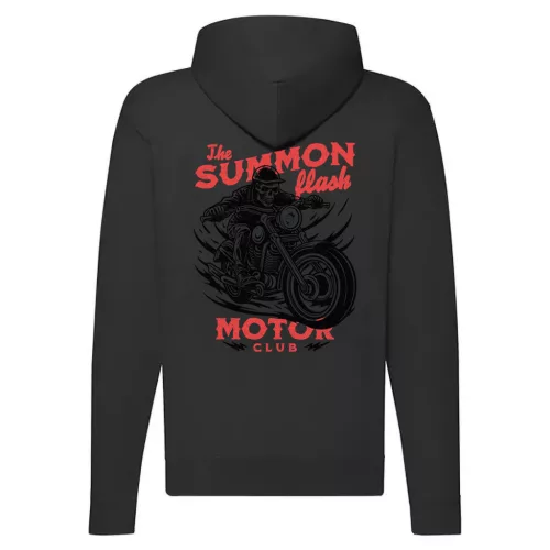 the summon flash motorcycle mikina na zips, čierna
